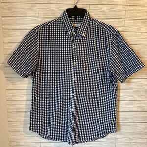 GAP Navy and White Gingham Button Down Shirt